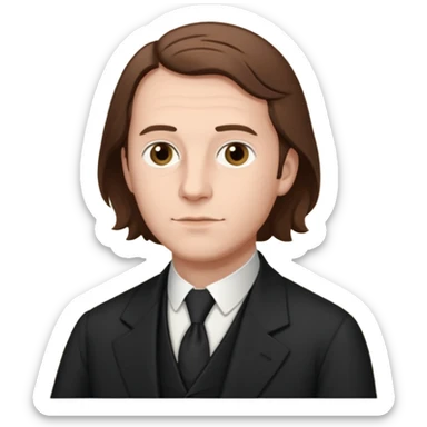 Johann Gottlieb Fichte philosopher three-quarter view brown hair, bit more elegant sticker