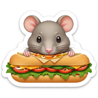 Rat with a banmi sandwiches sticker