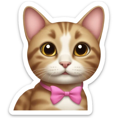 Cute cat with bow sticker