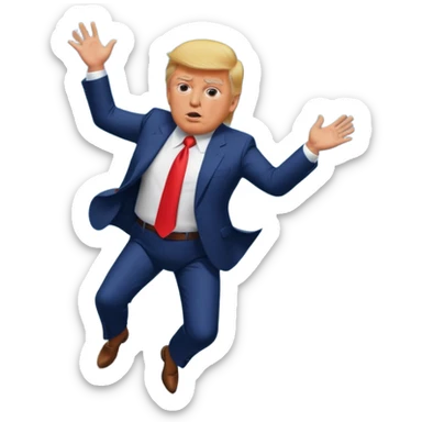 Donald Trump falling off of a cliff ￼ sticker