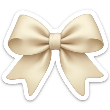 Cream colored bow sticker