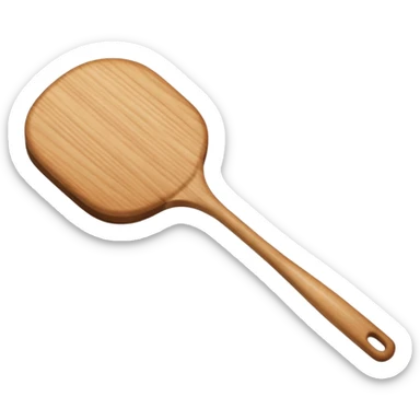 Wooden round spatula sticker