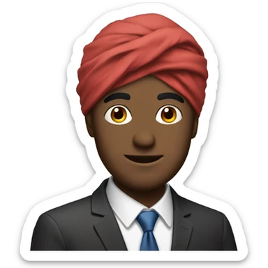 Guy in suit with a turban sticker