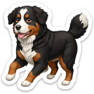 Running Bernese mountain dog sticker
