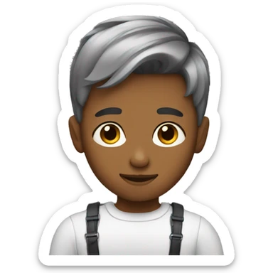 A boy with stylish haircut sticker