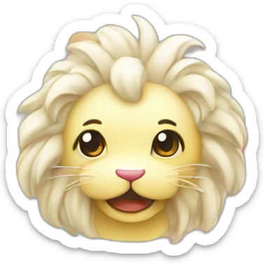 cute merlion face in rainbow sticker