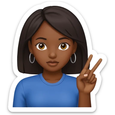 black girl holding up the middle finger sticker