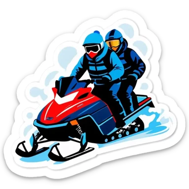 A group that drives Schneemobil in the winter sticker