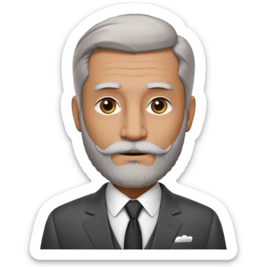 Slightly gray with frencb beard graying indian guy in suit with a bentley names professor bw tlt sticker