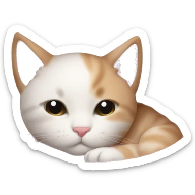 Kitty sleeping in baby pink blanket sticker