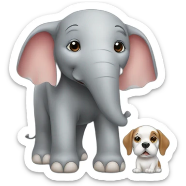elephant and dog sticker