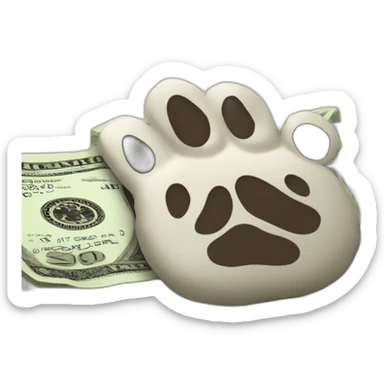 dollar is buried with a paw sticker