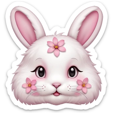 A cherry blossom with a bunny face 🌸🐰 sticker