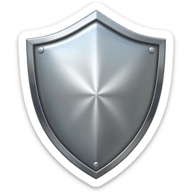 generate a ultra realistic shiny steel shield sticker