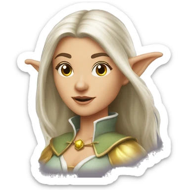 D&D Caucasian female noble wizard elf casting a spell  sticker