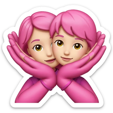 emoji like ios 18 hugging pink sticker
