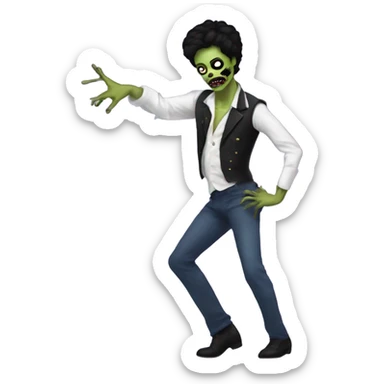 popstar prince as a zombie dancing with painter's moustache sticker