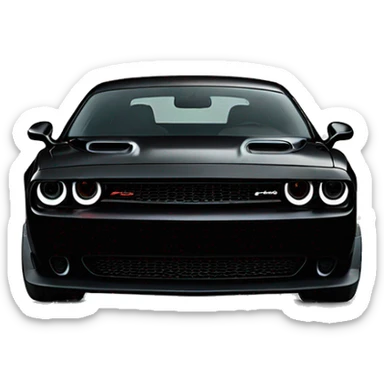 Dodge Challenger hellcat 2024 black front view sticker