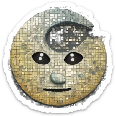 Mosaic moon sticker