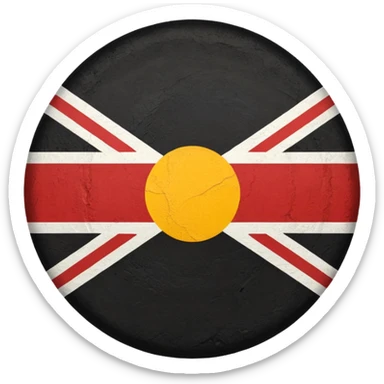 Aboriginal Australians flag red and yellow stripe with black circle inside  sticker
