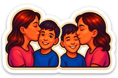 The part about the kiss on the cheek and the part about the kiss on the eye, a mother and son thing sticker
