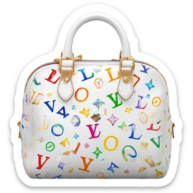 lv bag white with rainbow monogram  sticker