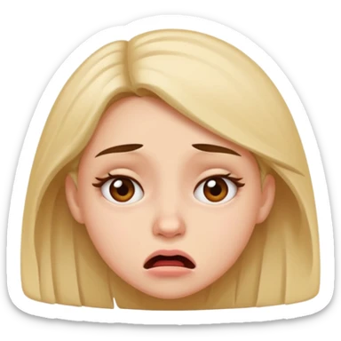 A girl making a face of disgust eww sticker