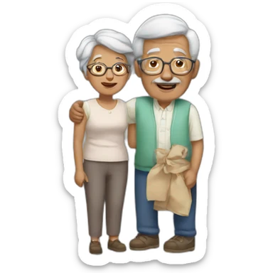 grandpa and grandma sticker