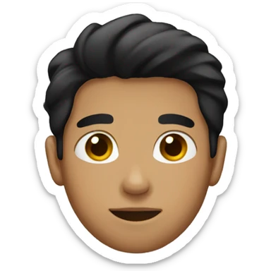 boy with black hair sticker