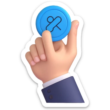large blue button marked 'PROD' being pressed hard by a finger with exaggerated force and comic-style action lines, 3D emoji style sticker