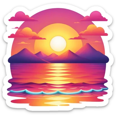sunset sticker