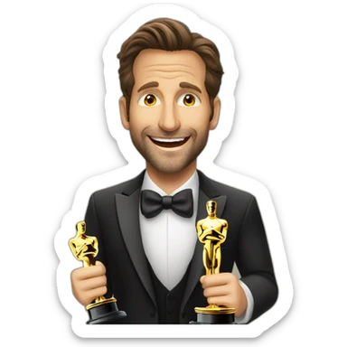 bradley cooper winning an oscar sticker