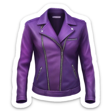 Realistic isolated side view of a light purple to dark purple ombre open leather fashion jacket. sticker