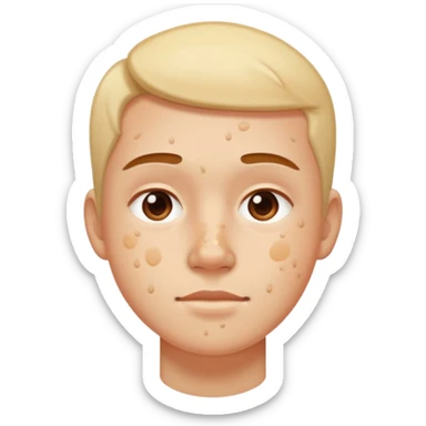 person with acne prone skin and blemishes sticker