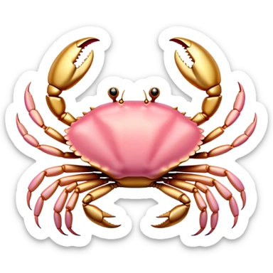 light pink and gold crab sticker