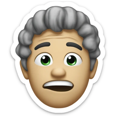 Based on the puking emoji (🤮). make the face white and the puke white as well sticker