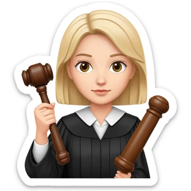 Female judge with gavel sticker