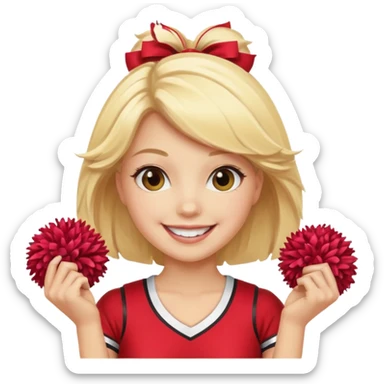 cheerleader with pom pom in front sticker