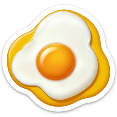 fried egg only 1 yolk with 45 degree angle on red background color #C4151C nothing under the egg sticker
