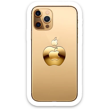 Gold iPhone 16 Pro Max, apple logo in middle and no text backview sticker