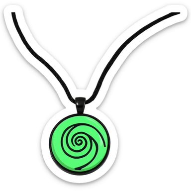 Moana's necklace with heart of Te Fiti green spiral stone sticker