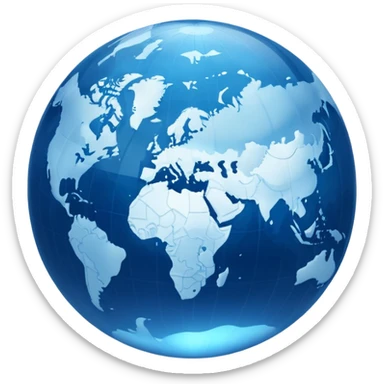 Blue globe world sticker