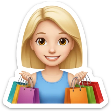 Girl shopping sticker