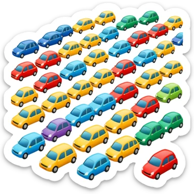 traffic jam, multiple cars in a row sticker