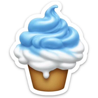 Blue whipped cream sticker