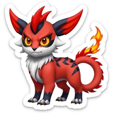 Handsome cool badass edgy Absol-Litten-Guilmon-Giratina-Pokémon-Fakémon-fusion-hybrid-creature sticker