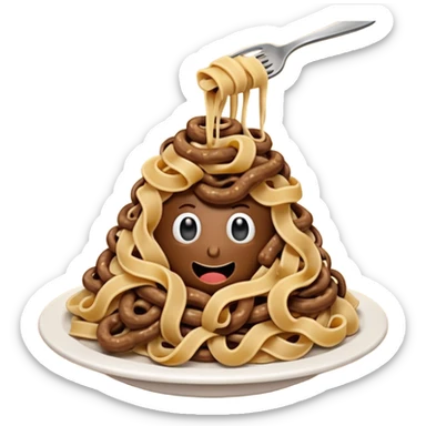 Pile of poop eating pasta sticker