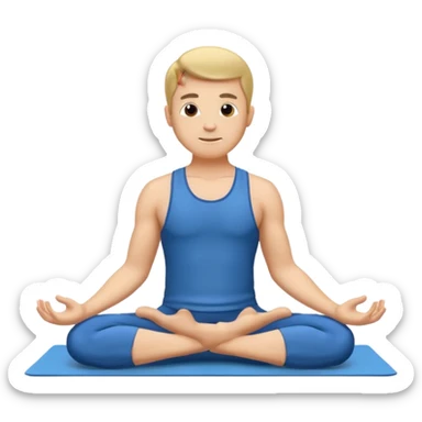 man doing yoga sticker