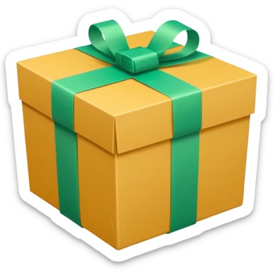 apple style emoji of a box smoothly and homogeneously wrapped in light green tape, no visible seams or overlaps sticker