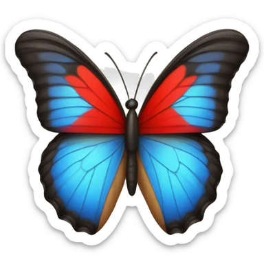 Blue and red butterfly sticker